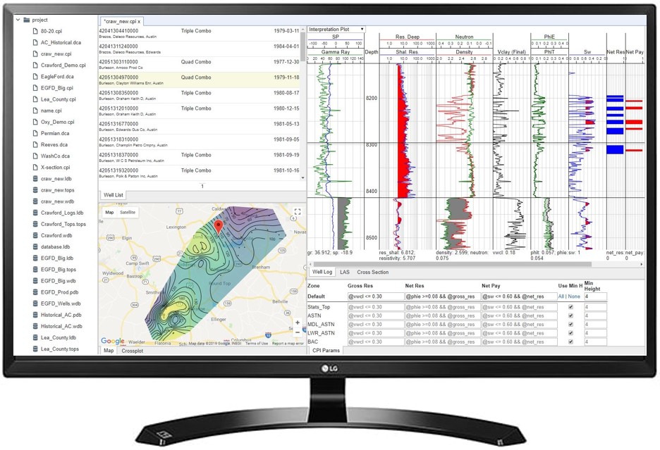 Example display of software.